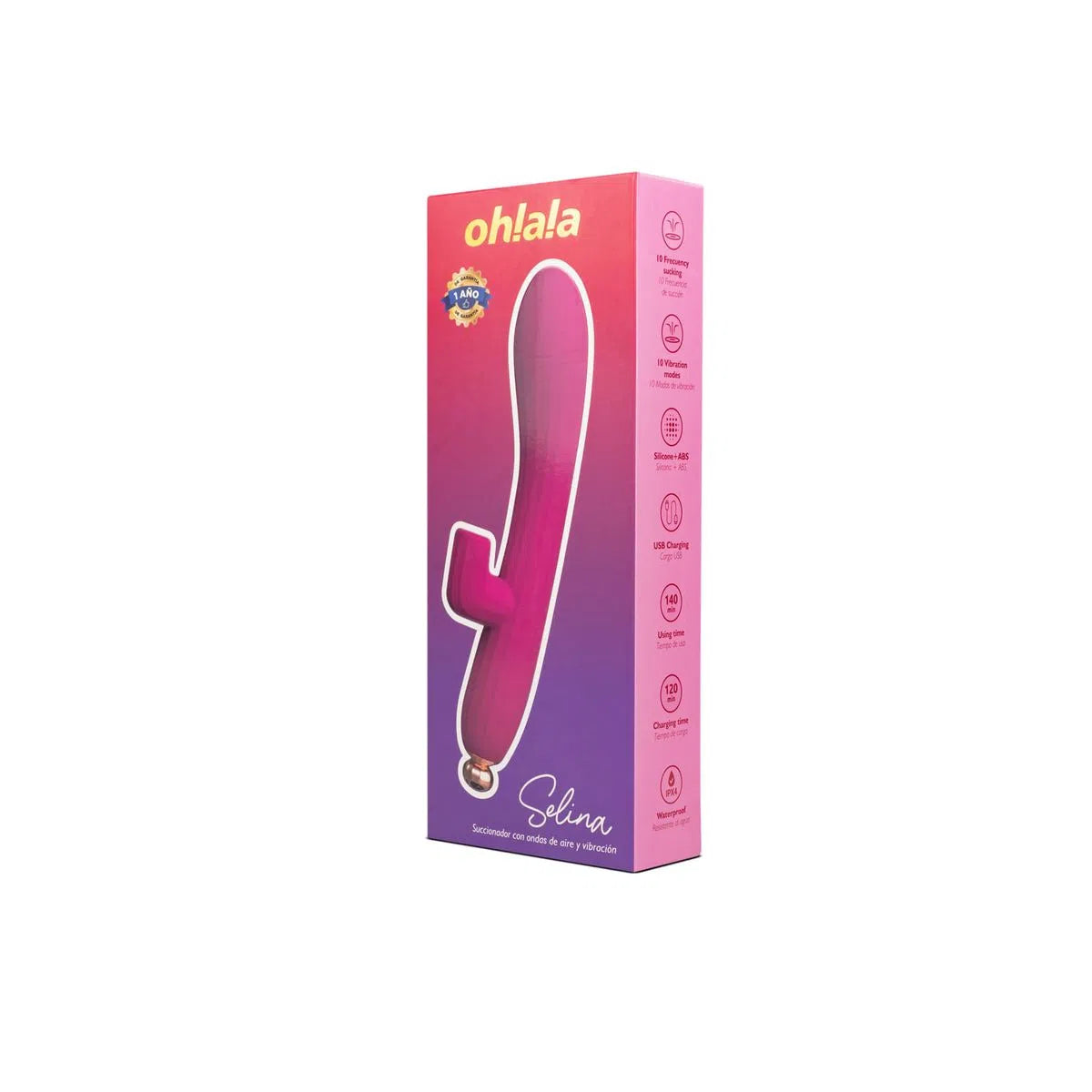 Vibrador Doble Estimulación Selina Fucsia