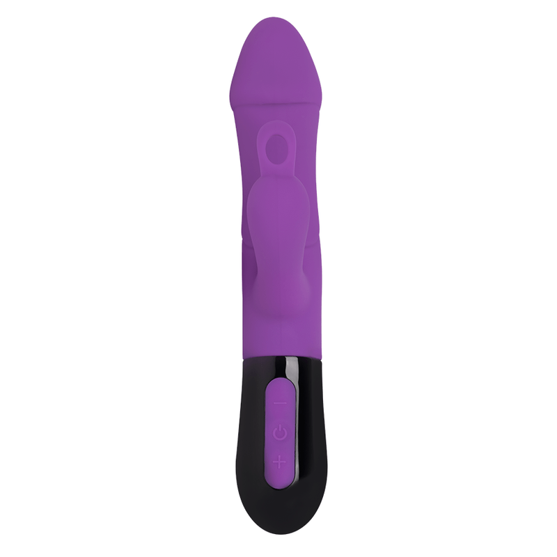 Vista lateral del vibrador Ares 2.0, mostrando su diseño elegante con mango negro brillante y botones intuitivos.
