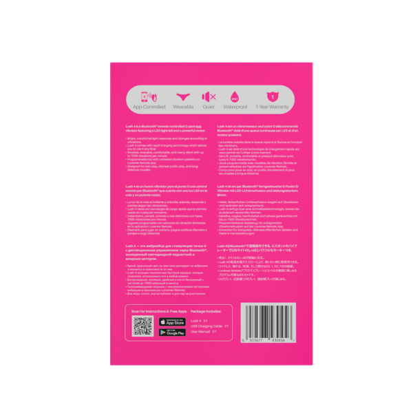 Lush 4 de Lovense – Vibrador Inteligente con Luz LED y Control Remoto