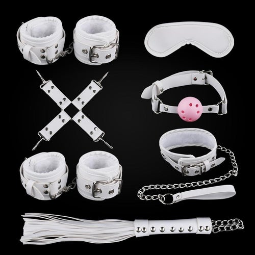 kit bondage en cuero color blanco