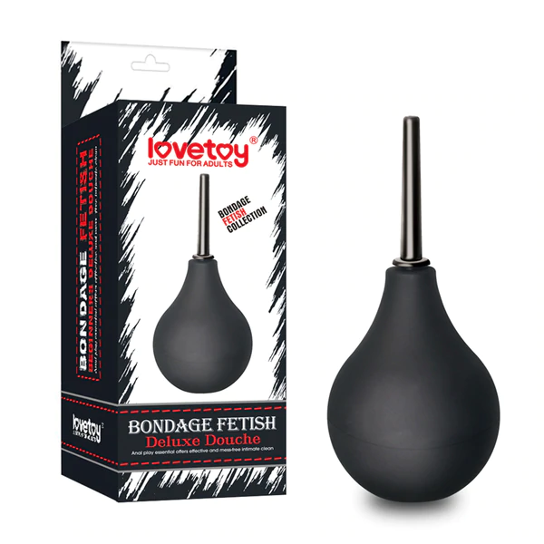Ducha anal Lovetoy Bondage Fetish con empaque, mostrando el producto y su presentación de lujo.