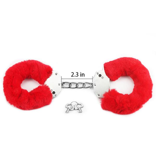 esposas de metal con peluche para juegos de pareja 