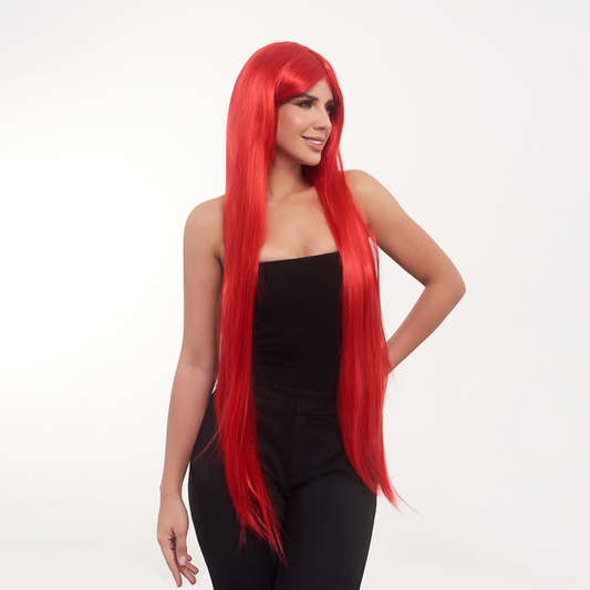 Peluca Lisa Cabello Rojo