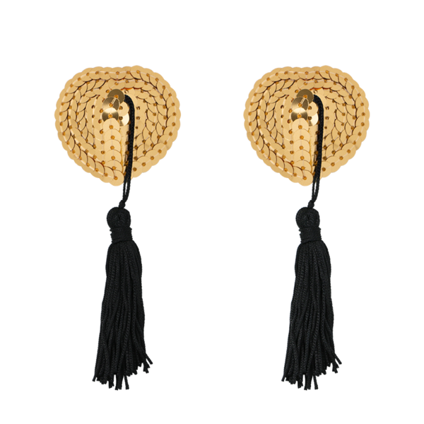 sexy decorativo para pezones corazon dorado 
