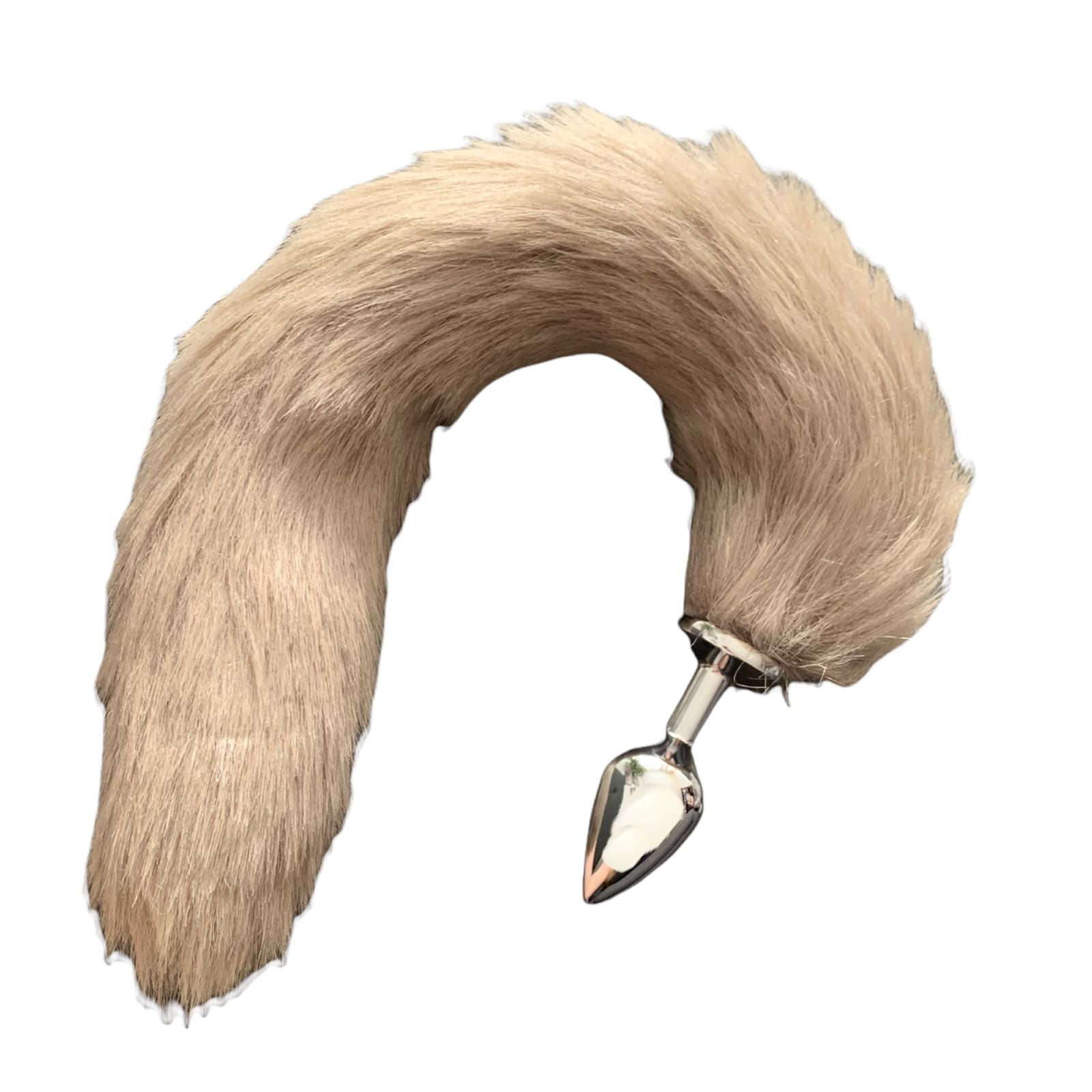 cola de zorro plug color beige